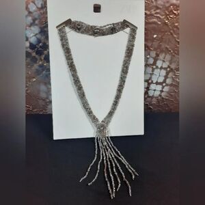 Nwt Glass Beaded Silver And Gold Necklace with Tassel by Zara